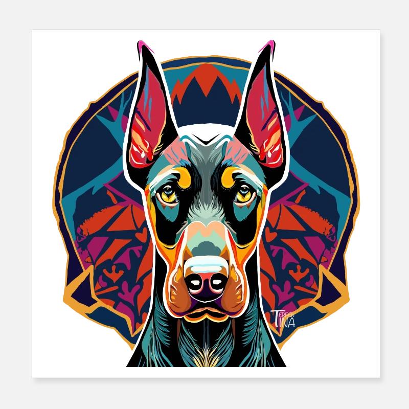 Dobermann Poster 20x20 cm