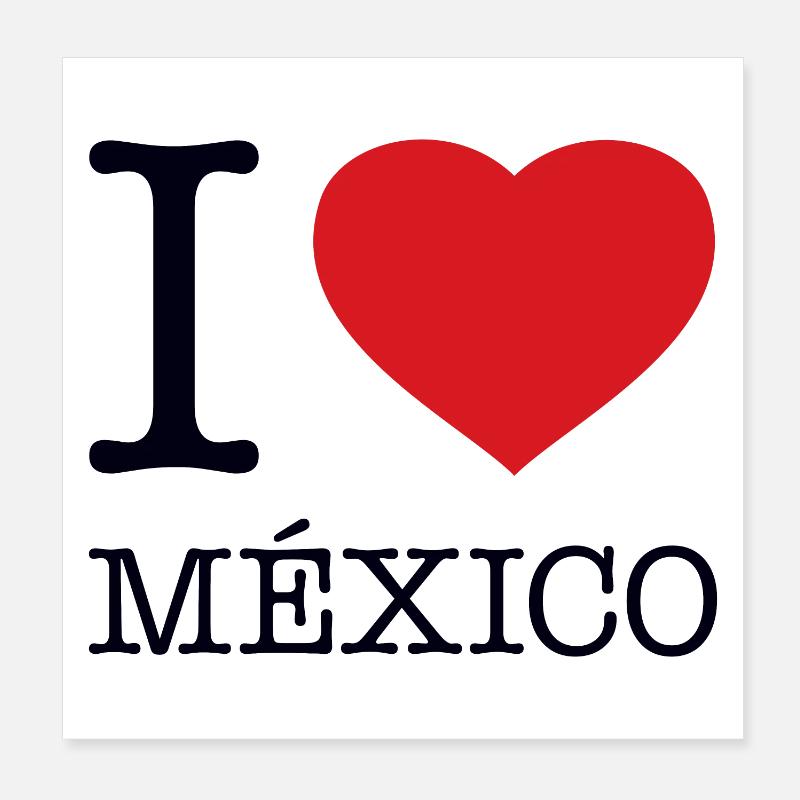 I LOVE MEXICO Mexiko Poster 20x20 cm
