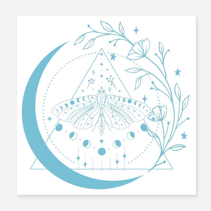 Fleurs de lune de mite Poster 20 x 20 cm