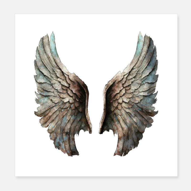 Ailes d'Ange en Nuancier Naturel Poster 20 x 20 cm