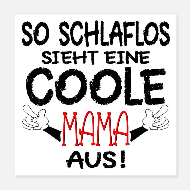 SCHLAFLOSE MAMA - SCHWANGERSCHAFT MUTTER Poster 20x20 cm