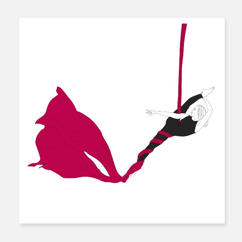 Magenta Silks Luftakrobatik Poster 20x20 cm