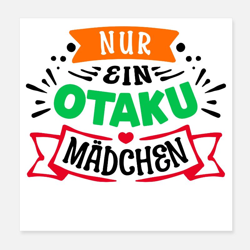 Otaku Statement Manga Anime Mädchen Comic Japan Poster 20x20 cm