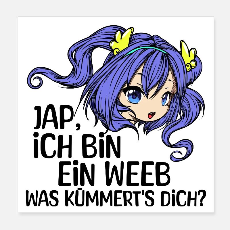 Comic Mädchen Anime Mangastyle Manga Statement Poster 20x20 cm