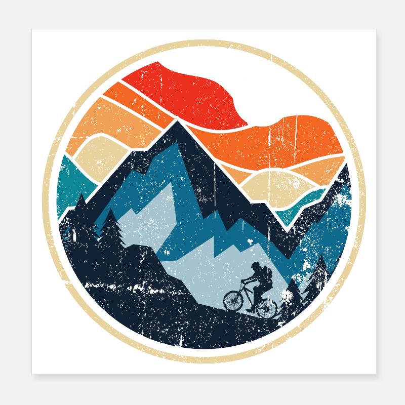 Sunset Ridge MTB-Abzeichen Poster 20x20 cm