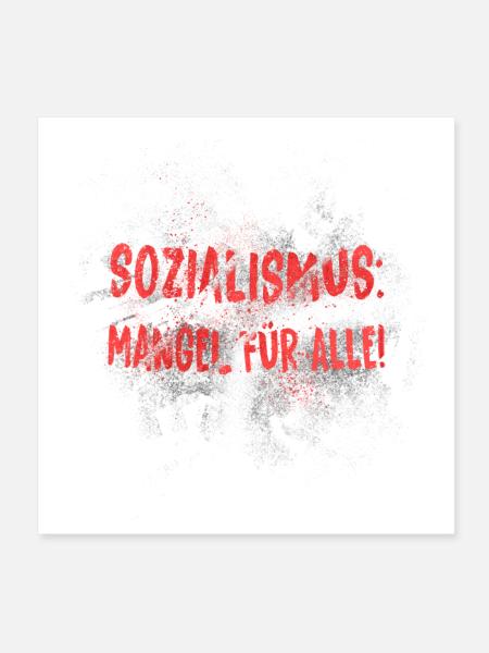 Sozialismus Mangel für alle - Poster 20x20 cm - Weiß - Vorne