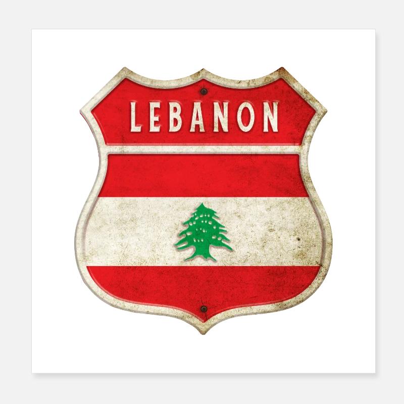 Conception des drapeaux des armoiries du Liban Poster 20 x 20 cm