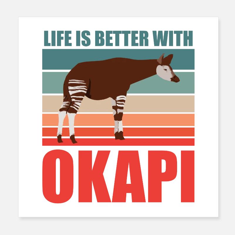 Okapi en harmonie avec la nature Poster 20 x 20 cm