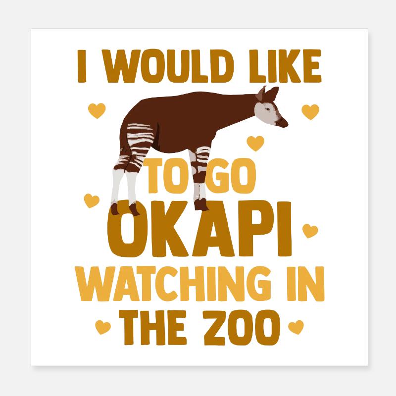 Okapi en harmonie avec la nature Poster 20 x 20 cm