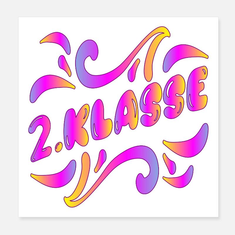 2. Klasse Grundschule - ZWEITKLÄSSLERIN Poster 20x20 cm