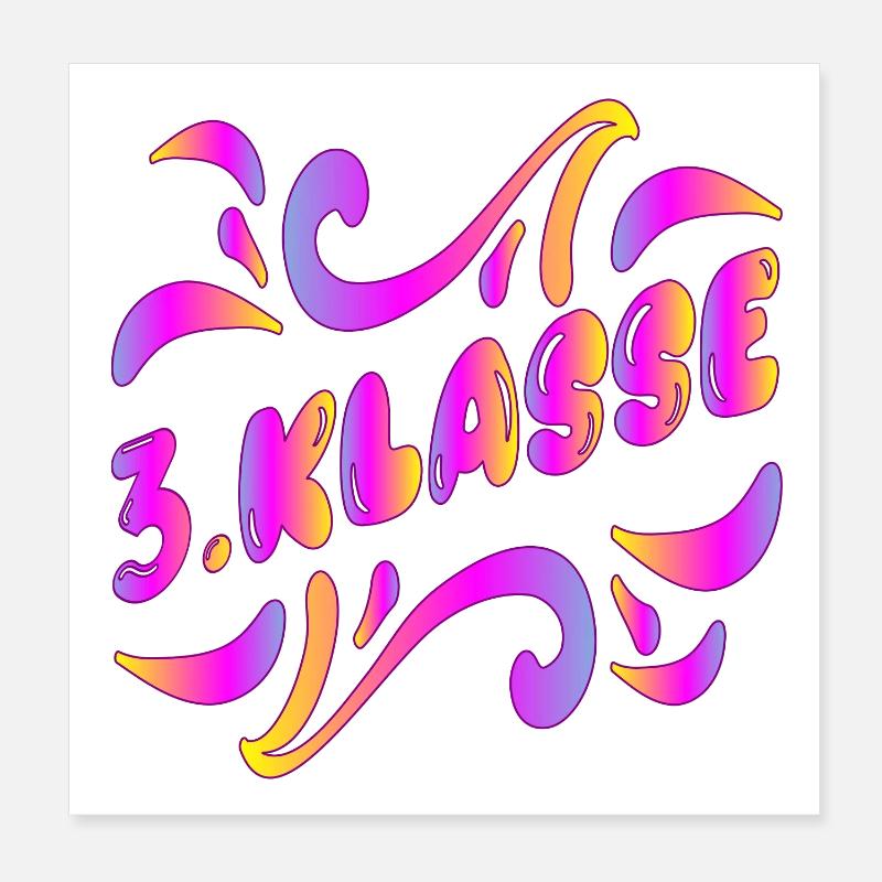 3. Klasse Grundschule - Drittklässlerin Mädchen Poster 20x20 cm