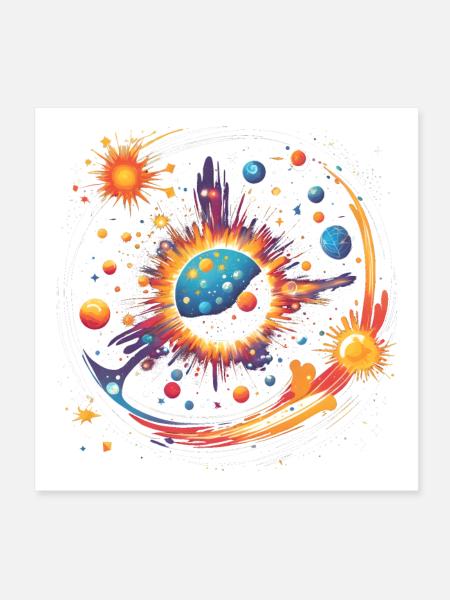 Big Bang - Poster 8" x 8" (20x20 cm) - white - Front