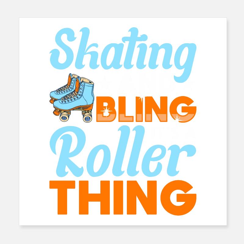 Rollschuh Design Poster 20x20 cm
