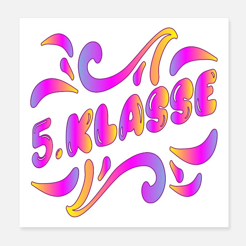 5. Klasse - SCHULWECHSEL - Poster 20x20 cm - Weiß