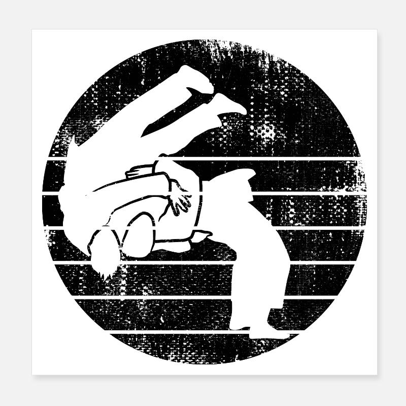 Combattants de judo Poster 20 x 20 cm