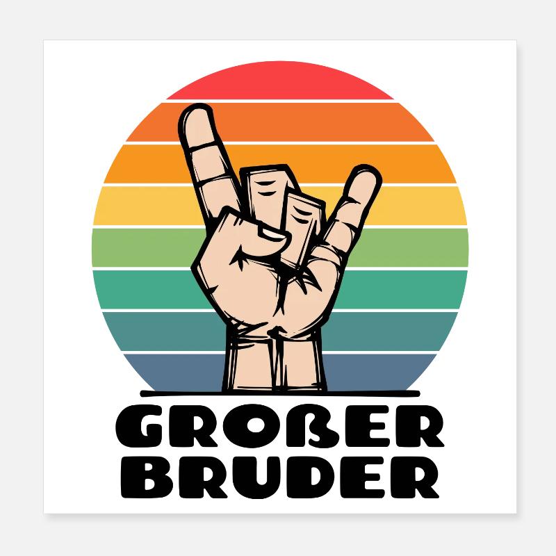 Stolzer Großer Bruder Statement Bruderherz Poster 20x20 cm