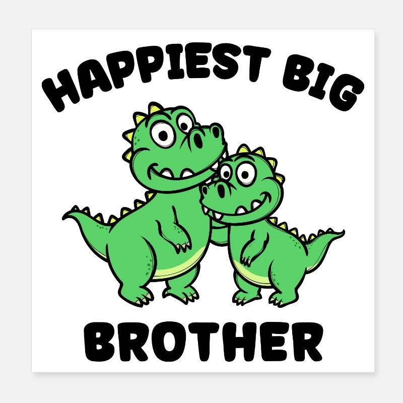 Dino Geschwisterliebe Großer Bruder Statement Poster 20x20 cm