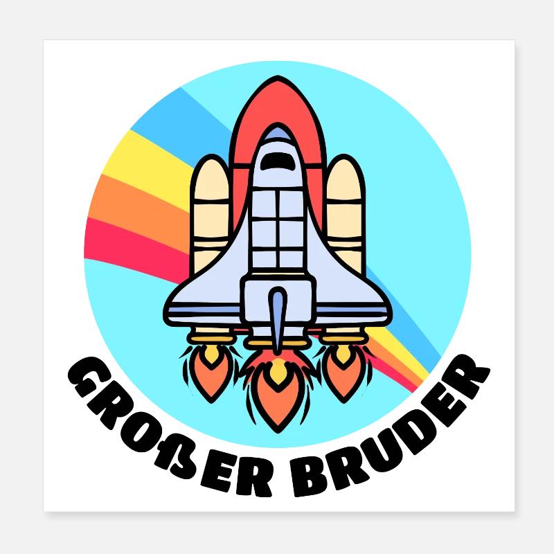 Bruderherz Spruch Stolzer Großer Bruder Bruderherz - Poster 20x20 cm - Weiß