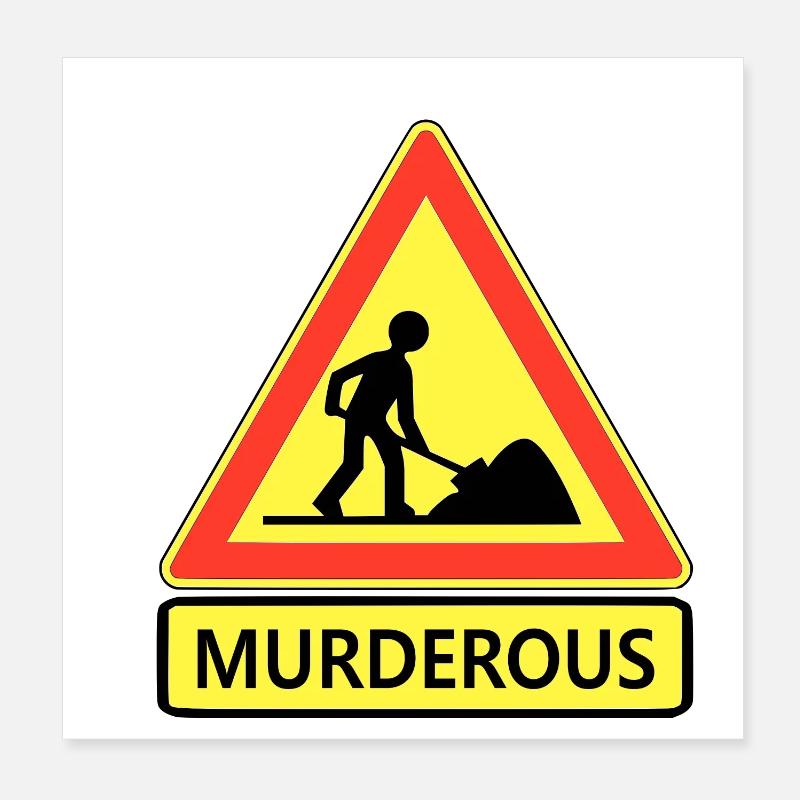 Meurtrier - Poster 20 x 20 cm - blanc