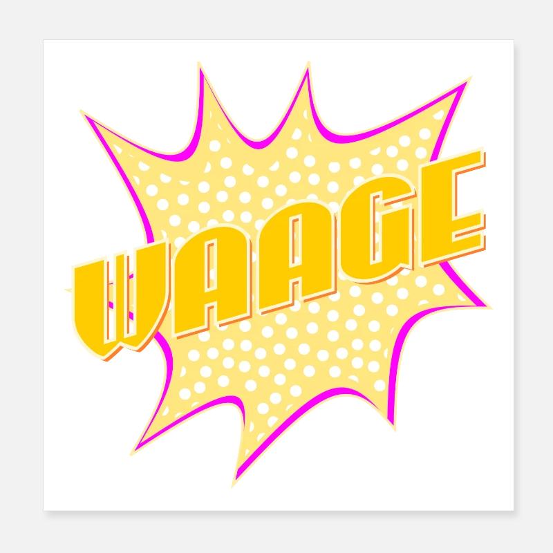 Sternzeichen Geschenke WAAGE SEPTEMBER OKTOBER Poster 20x20 cm