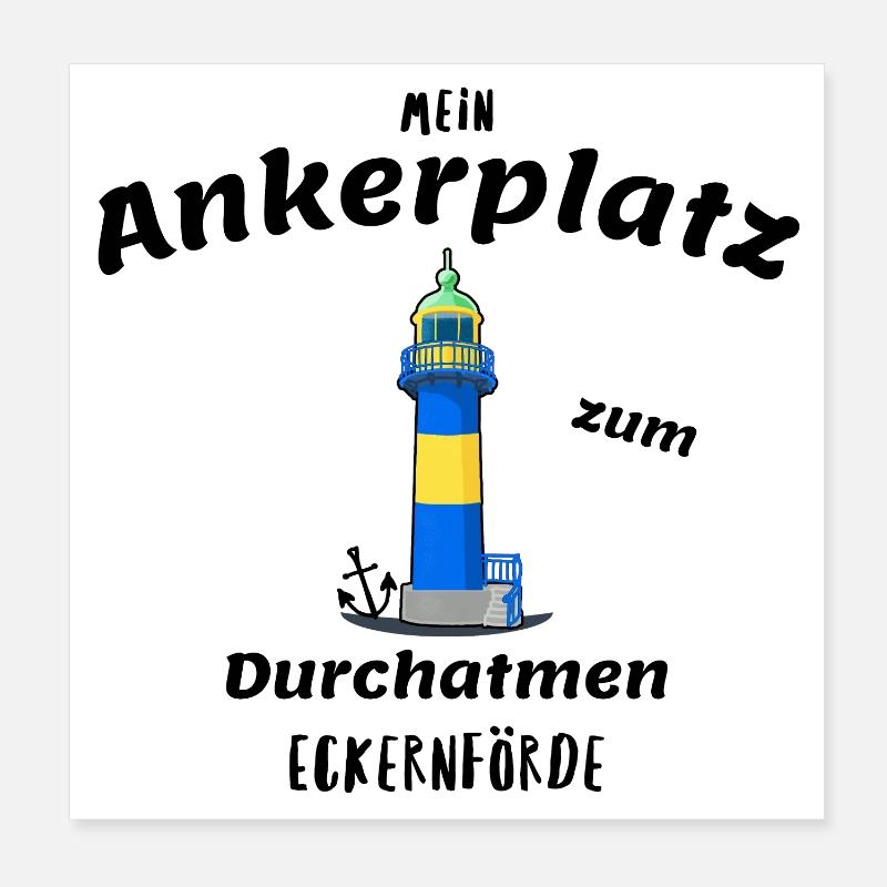 Alter Leuchtturm Eckernförde, Ankerplatz Poster 20x20 cm