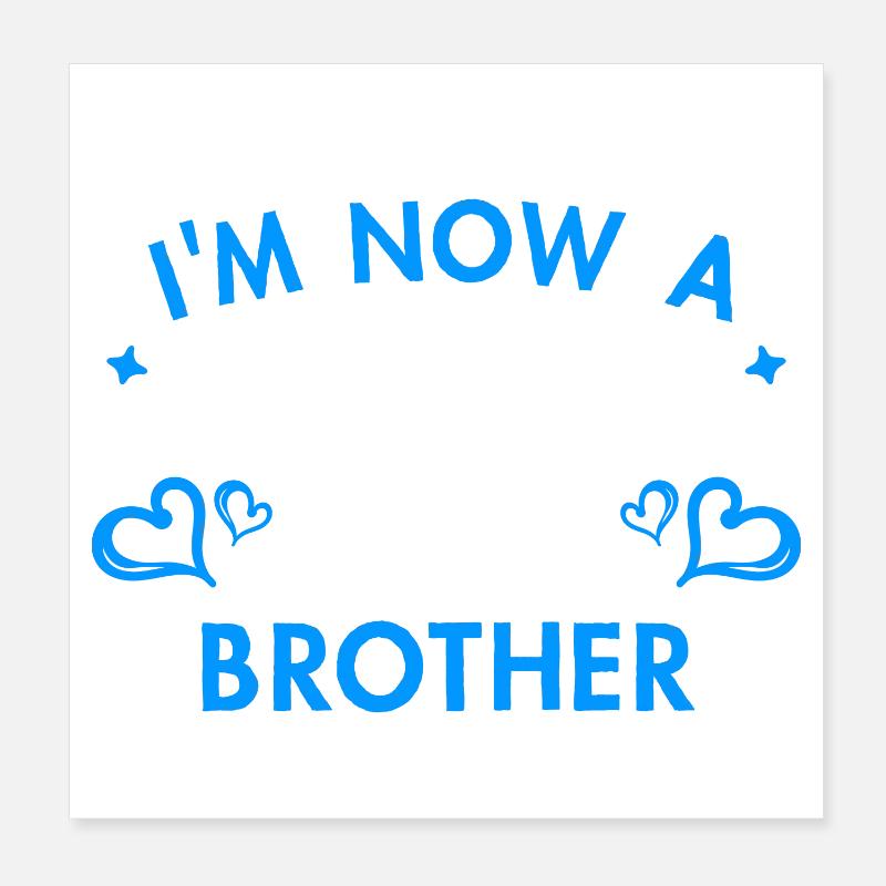 Fier Big Brother Heart Déclaration Frères et sœurs Poster 20 x 20 cm