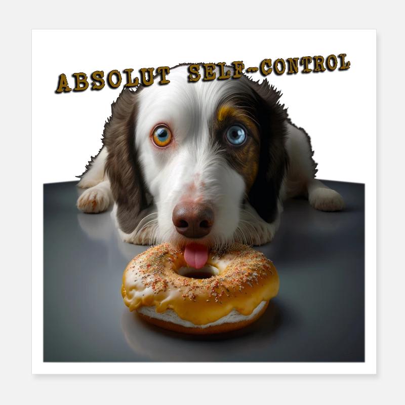 Absolut Self control dog 01 Poster 20 x 20 cm