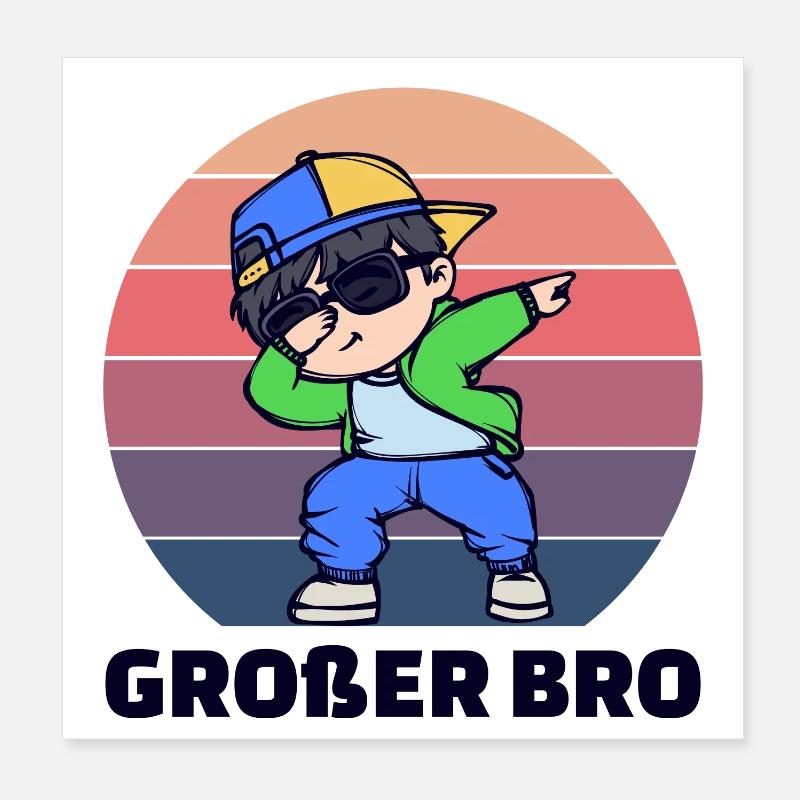 Stolzer Großer Bruder Statement Bro Bruderherz Poster 20x20 cm