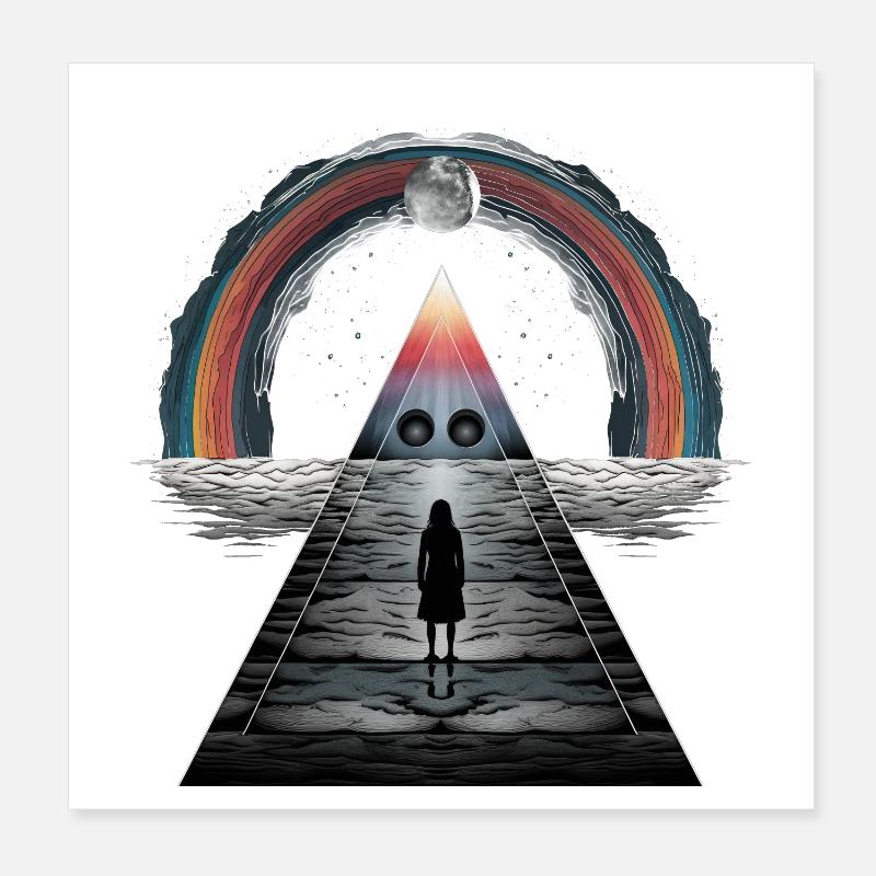 Rainbow Pyramid Moonlight Tango Dodgy Poster 8" x 8" (20x20 cm)