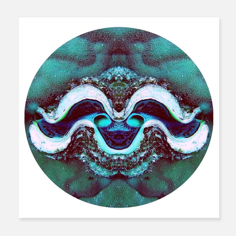Nature Mandala Smiling Shell Poster 8" x 8" (20x20 cm)