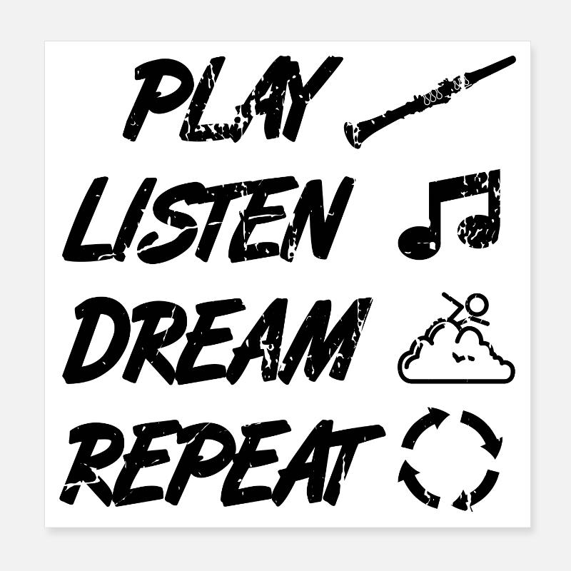 Technique de jeu de la clarinette Poster 20 x 20 cm