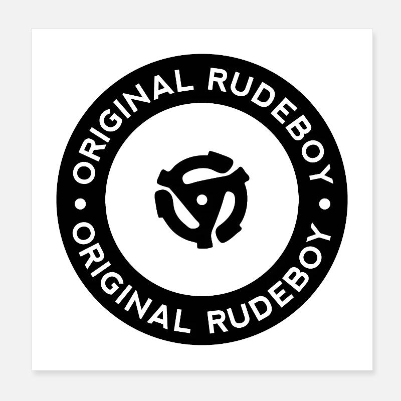 Disque vinyle original Rudeboy - Mod noir et blanc Poster 20 x 20 cm