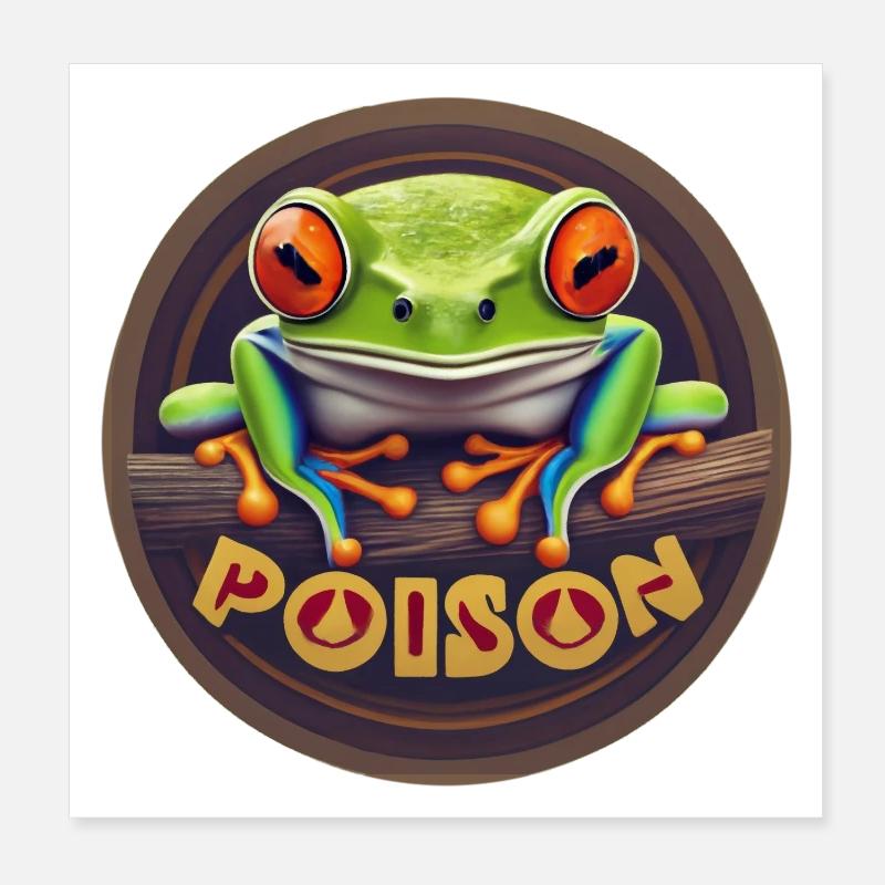 Pfeilgiftfrosch Poster 20x20 cm