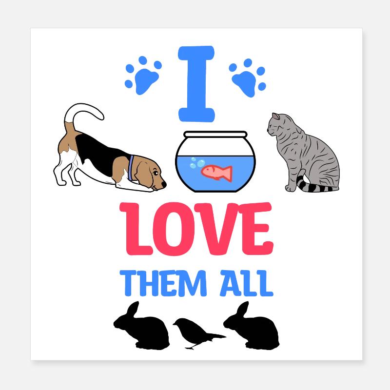 Animaux de compagnie Déclaration Chien Chat Rat Bunny Aquarium Poster 20 x 20 cm