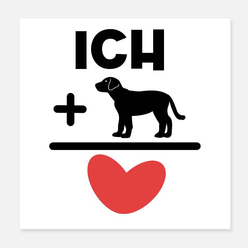 Heart Cuddly Toy Dog Pets Statement Poster 8" x 8" (20x20 cm)