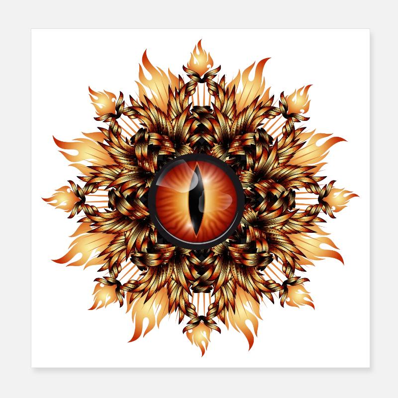 Œil magique d’un dragon dans le style médaillon Poster 20 x 20 cm