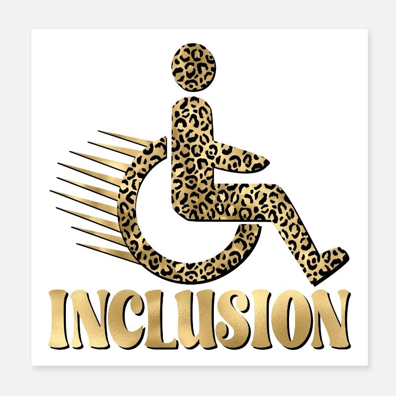 INCLUSION FAUTEUIL ROULANT MOTIF LÉOPARD Poster 20 x 20 cm