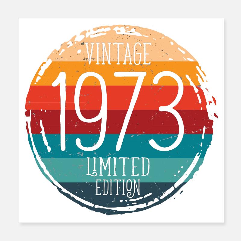 Vintage 1973 Geschenkidee zur Geburtstagsparty Poster 20x20 cm