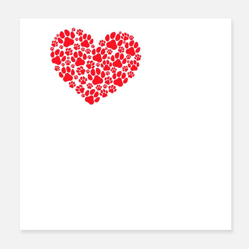 J’aime les animaux de compagnie Coeur Animaux Déclaration Pet Poster 20 x 20 cm