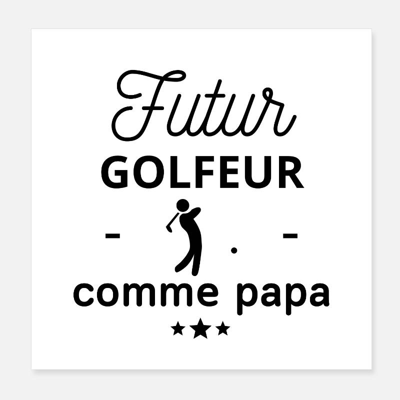 Futur golfeur comme papa, cadeau de naissance Poster 20 x 20 cm