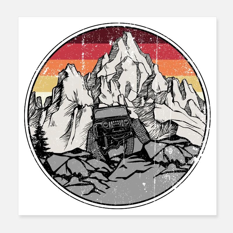 Sunset Summit Jeep Badge Poster 20 x 20 cm