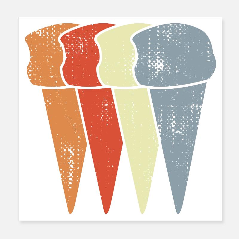 Vintage Eistüten Poster 20x20 cm