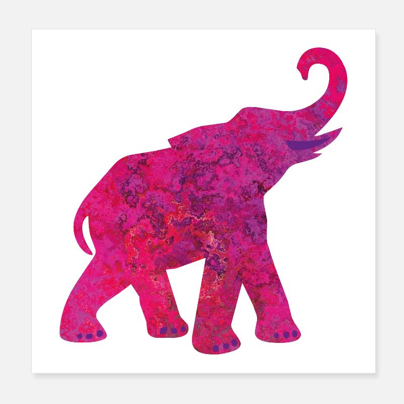 Yoga Éléphant Rose Structure Méditation Inde Yogi Poster 20 x 20 cm