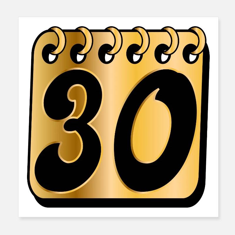 Dreißig - 30. Geburtstag  Poster 20x20 cm