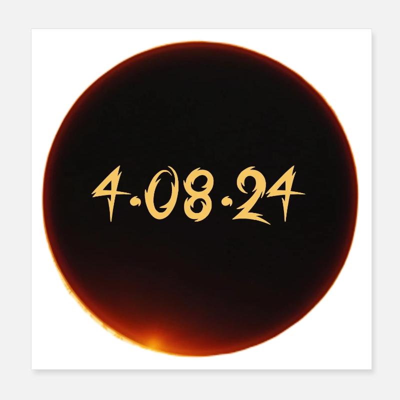 Solar Eclipse 2024 Poster 8" x 8" (20x20 cm)