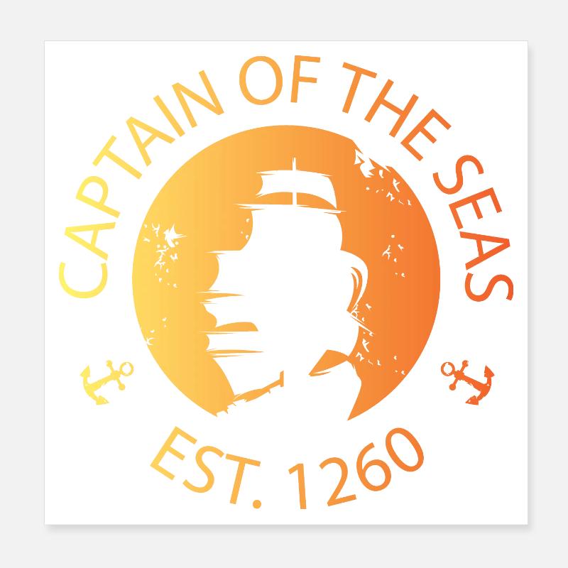 old ship captain lake gradient sailing ship Poster 8" x 8" (20x20 cm)