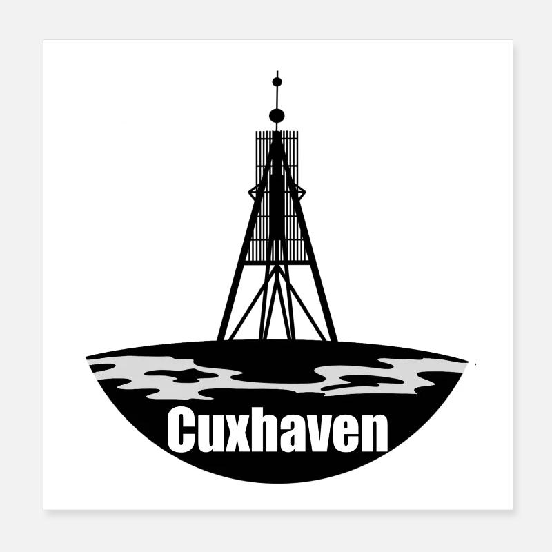 Cuxhaven Transparency Skyline Poster 8" x 8" (20x20 cm)