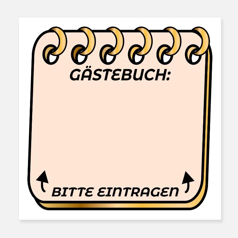 Geburtstag Gästeliste Gästebuch Party Geschenk - Poster 20x20 cm - Weiß