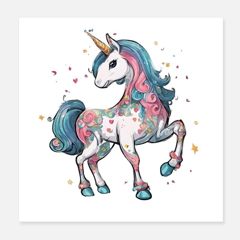 Einhorn Poster 20x20 cm
