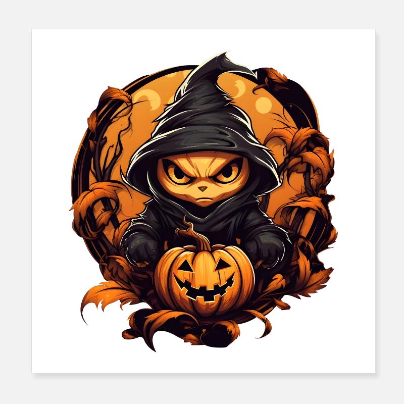 Kürbis Ninja Poster 20x20 cm